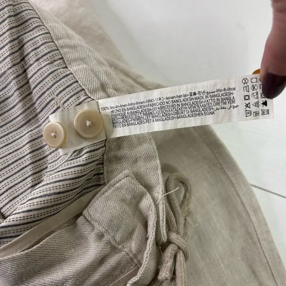 NWT Zara Light Tan Linen Chinos Size 36 G0137